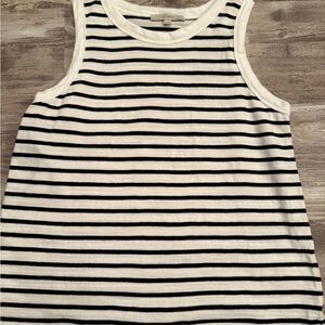 Chic Black and White Striped Top